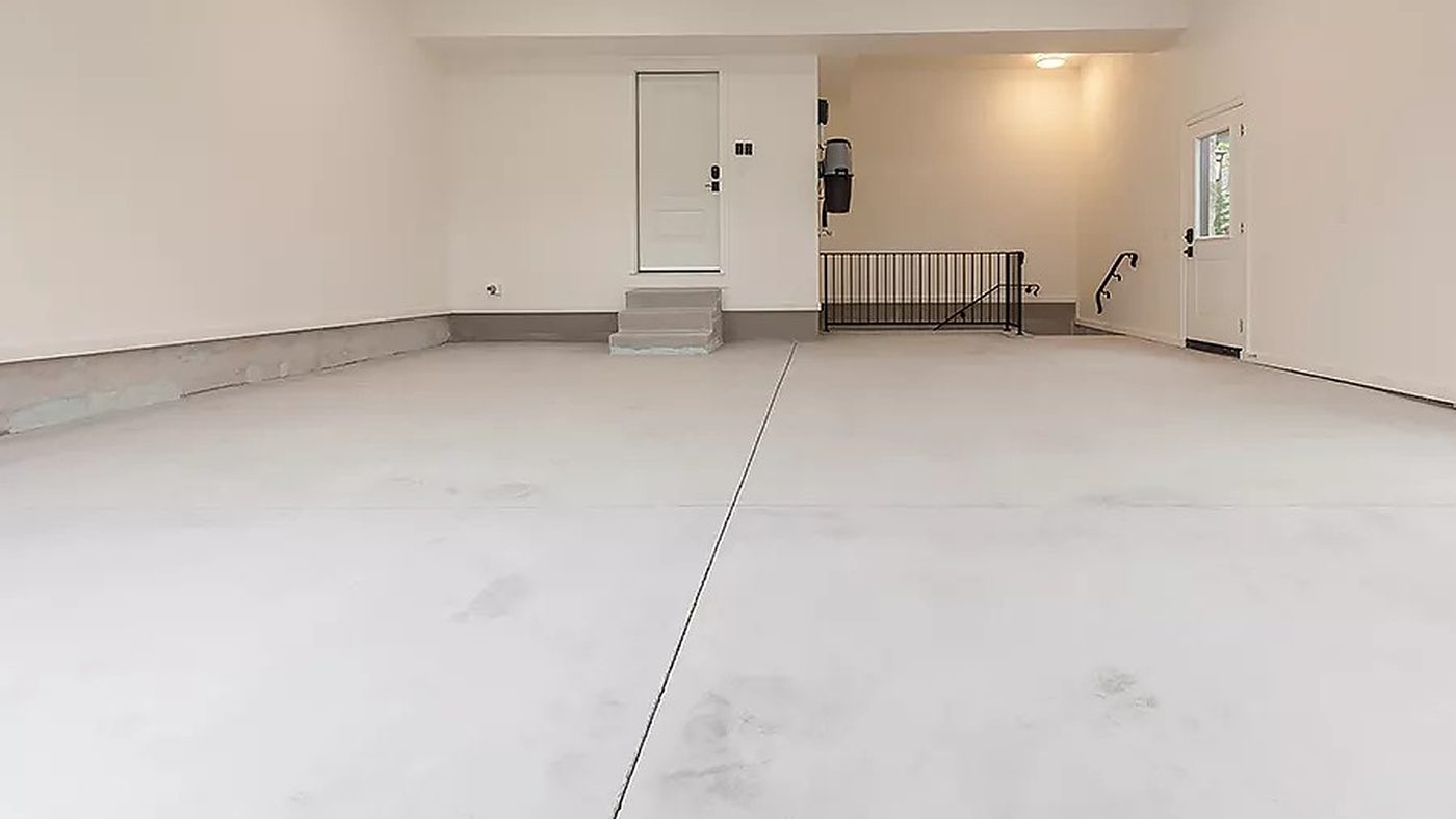 Garage floor before coating
